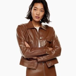 Aritzia Brown Leather Jacket